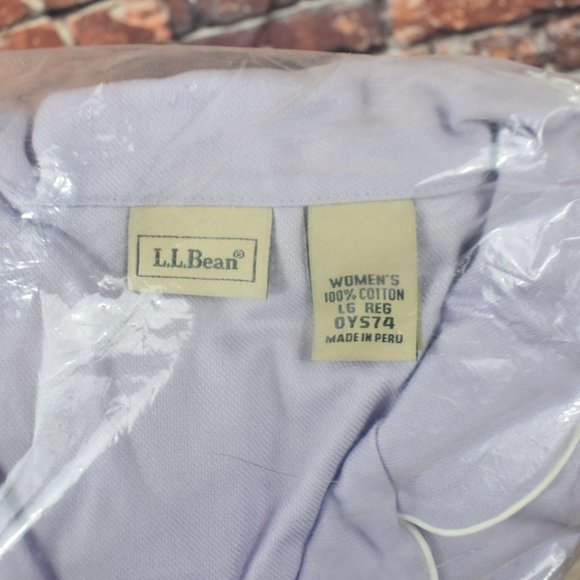 Vintage NOS LL Bean Large Pale Violet Pajama Set Cotton - Picture 7 of 10